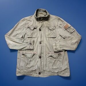 Vtg Y2K Triple 5 Soul Utility Chore Jacket Coat Men L Twill Military Patch MFer